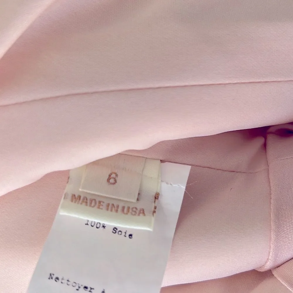 Marchesa Silk Lace Strapless Dress Pale Pink 6 - Picture 7 of 7